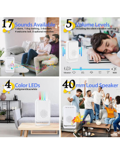 Alarma de Sensor de Movimiento Cruxer, Timbre Inalámbrico 1 Sensor 2