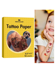 Papel de Tatuaje Temporal Imprimible MECOLOUR 10 Juegos 21.6x27.9cm