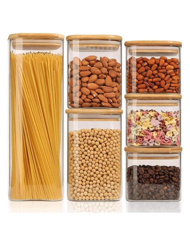 Set de 6 Tarros de Almacenamiento ComSaf de Vidrio Hermético