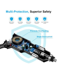 Cargador de Coche USB-C Range Tour 2.5A 3.5m 12V/24V 2