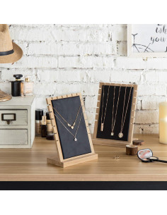 Set de 2 Tableros de Exhibición de Joyería MyGift, Negro 2