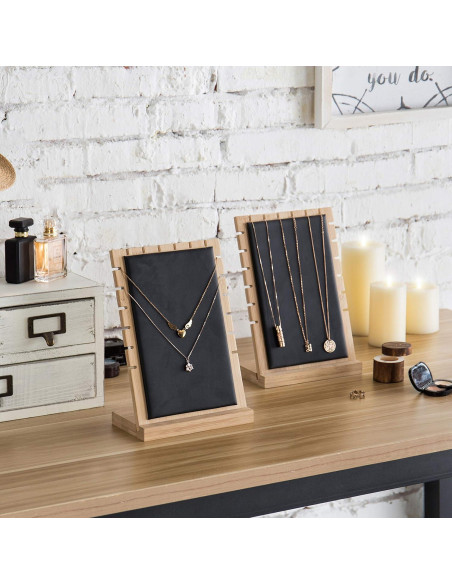 Set de 2 Tableros de Exhibición de Joyería MyGift, Negro Set de 2 Tableros de Exhibición de Joyería MyGift, Negro