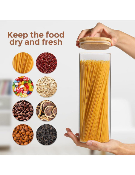 Set de 6 Tarros de Almacenamiento ComSaf de Vidrio Hermético Set de 6 Tarros de Almacenamiento ComSaf de Vidrio Hermético