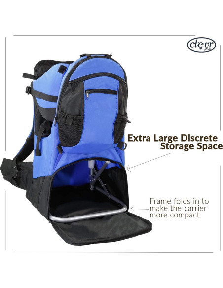 Mochila Portabebés ClevrPlus Deluxe Ajustable para Senderismo
