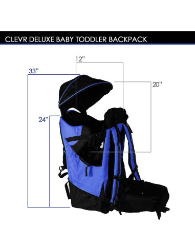 Mochila Portabebés ClevrPlus Deluxe Ajustable para Senderismo