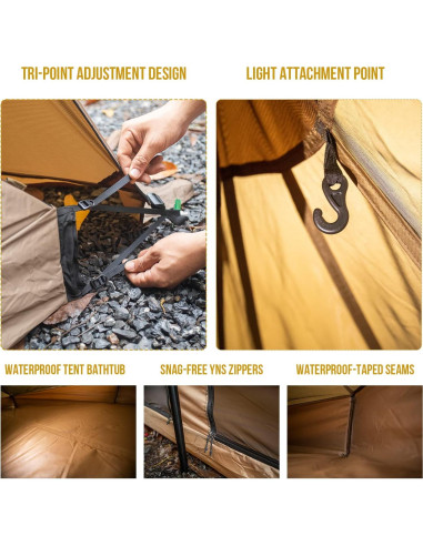 Tienda de Camping OneTigris Rock Fortress Tipi 6 Personas Impermeable