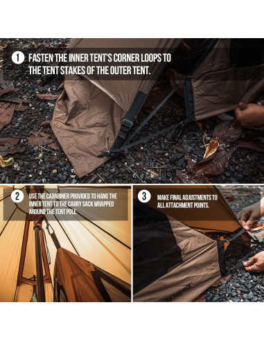 Tienda de Camping OneTigris Rock Fortress Tipi 6 Personas Impermeable