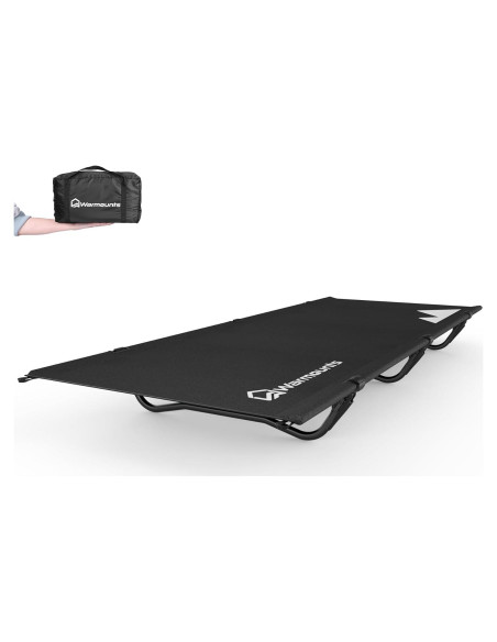 Cama de Camping Plegable WARMOUNTS Ultraligera 330lbs Negra