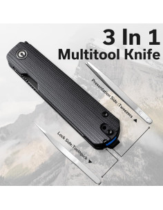 Cuchillo Multiherramienta CIVIVI Sendy 3 en 1 Negro EDC 2