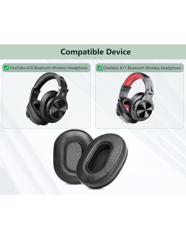 Almohadillas de Reemplazo OneOdio A70 A71 Cuero Premium Espuma