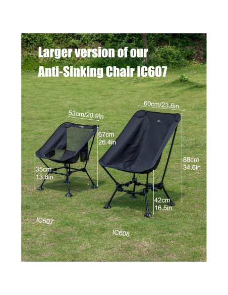 Silla de Playa Plegable iClimb IC608 Antihundimiento Beige