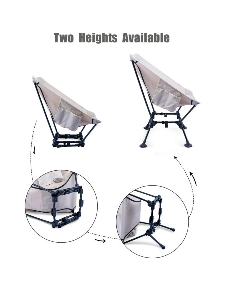 Silla de Playa Plegable iClimb IC608 Antihundimiento Beige