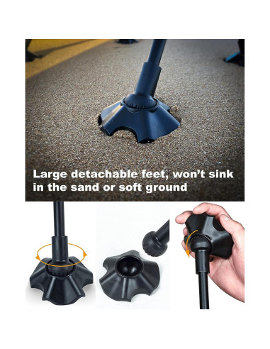 Silla de Playa Plegable iClimb IC608 Antihundimiento Beige