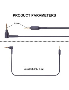 Cable de Reemplazo Sqrgreat 1.5m para Auriculares Sony WH-1000xm 2