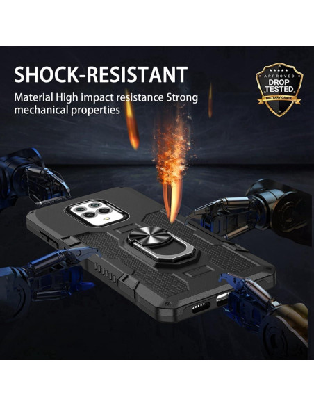 Funda Protectora Militar para Xiaomi Redmi Note 9 Pro/9S/Pro Max - Negro