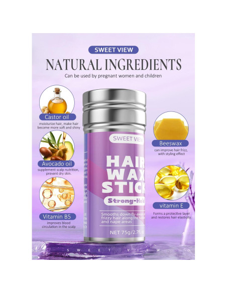 Kit de Cera para Cabello y Cepillo Sweet View - 4 Piezas