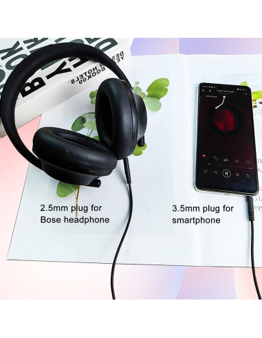 Cable de audio 2.5mm a 3.5mm Weatwo para auriculares Bose