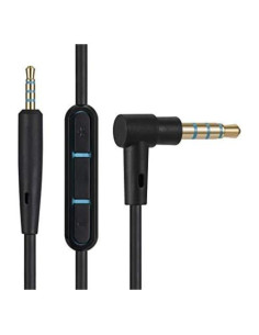 Cable de Reemplazo con Micrófono para Auriculares Bose QC25 QC35 - 140cm Negro