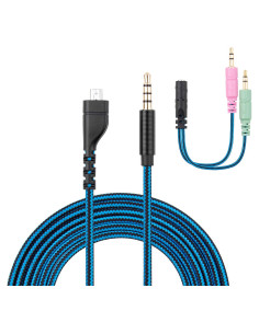 Cable de audio trenzado SMAYS Arctis 7 2m con divisor 3.5mm