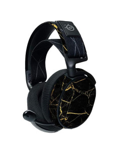 MightySkins Vinilo Decorativo para Auriculares SteelSeries Arctis 7 - Mármol Negro Dorado