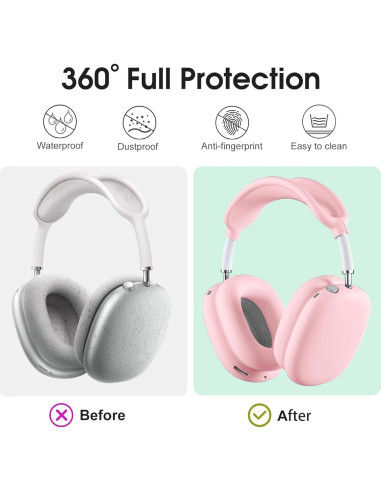 Funda de Silicona Rosa para Auriculares AirPods Max 3 en 1