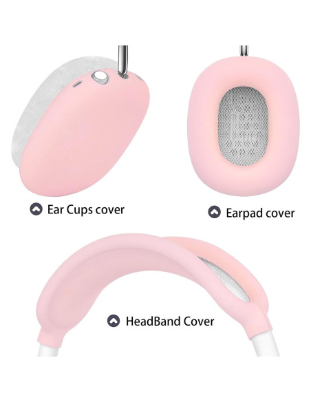 Funda de Silicona Rosa para Auriculares AirPods Max 3 en 1