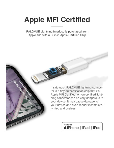 Auriculares Lightning PALOVUE SweetFlow Blanco - MFi, 10mm