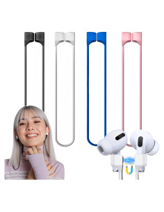 Paquete de 4 correas magnéticas para AirPods WHXYA - Silicona suave