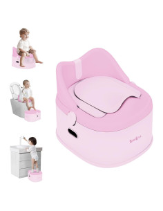 Entrenador de Baño 3 en 1 Babilous Rosa - Asiento y Escalón