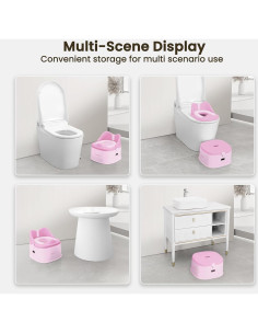 Entrenador de Baño 3 en 1 Babilous Rosa - Asiento y Escalón 2