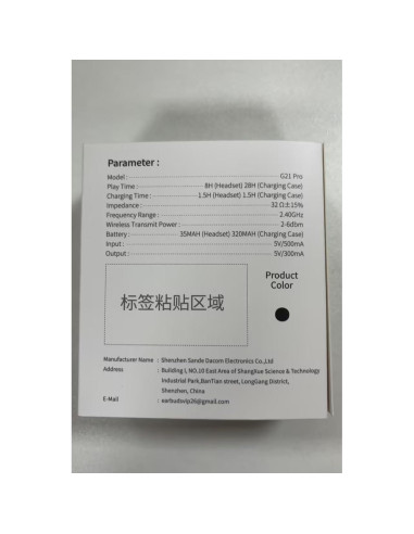 Auriculares Inalámbricos Rinsmola G21 Pro Bluetooth 5.4 IPX7