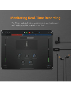 Micrófono Lavalier USB C Cubilux MLC-2 1.52m con Jack 3.5mm 2