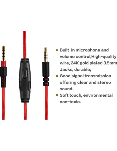 Cable de Reemplazo UNCLE LIGHT para Auriculares HyperX Cloud Alpha 1.5m