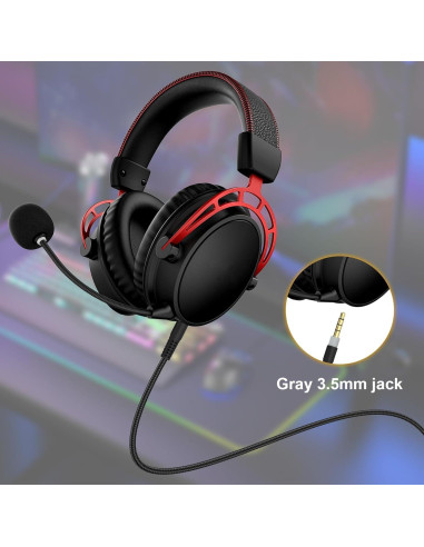 Cable de Audio de Reemplazo 1.5m Auhsuxo para HyperX Cloud Alpha