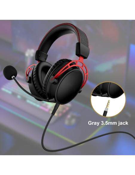 Cable de Audio de Reemplazo 1.5m Auhsuxo para HyperX Cloud Alpha