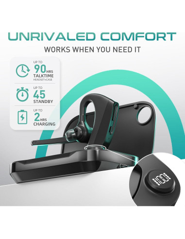 Auricular Bluetooth Herloreen K30 con Micrófono y Estuche de Carga