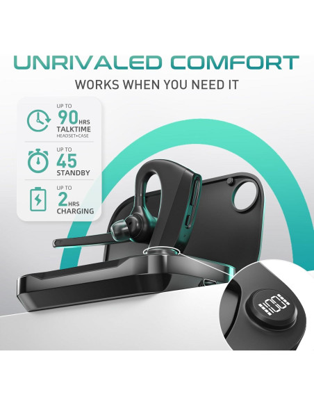 Auricular Bluetooth Herloreen K30 con Micrófono y Estuche de Carga