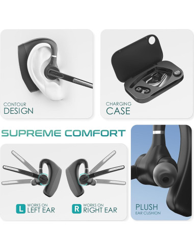 Auricular Bluetooth Herloreen K30 con Micrófono y Estuche de Carga