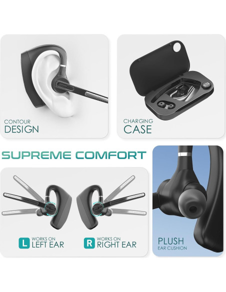 Auricular Bluetooth Herloreen K30 con Micrófono y Estuche de Carga