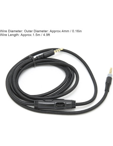 Cable de Auriculares 3.5mm HyperX Cloud 1.5m con Control de Volumen