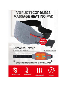Almohadilla Calentadora Inalámbrica Vofuoti con Masaje 3 Modos 2
