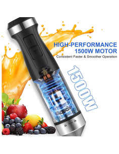 Batidora de Inmersión AQUOX 1500W 5 en 1 con 20 Velocidades 2