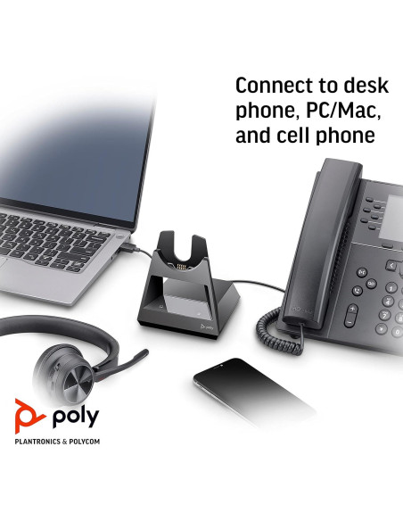 Base de Oficina Poly Voyager - Carga y Conexión Universal