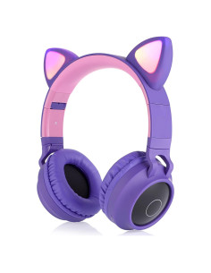 Auriculares Inalámbricos DMJ para Niños con Orejas de Gato