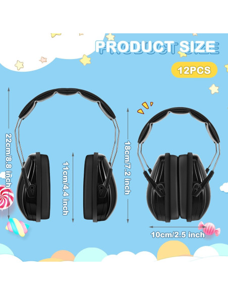 Amylove 12 Pcs Orejeras Canceladoras de Ruido para Niños 30dB