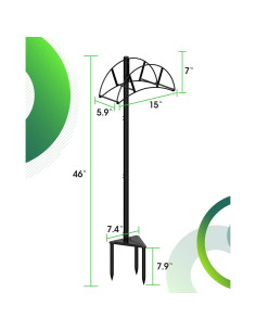 Soporte de Manguera de Jardín Meykwod, Metal Negro, 15.88 kg 2