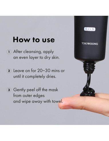Mascarilla Peel Off TOSOWOONG Carbón 50g - Eliminación Puntos Negros