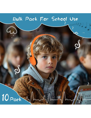 10 Auriculares para Niños ZHENWAY Multicolor 3.5mm Aula