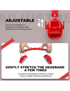 Auriculares Protectores Auditivos PROHEAR 032 Niños 25dB Rojo 2