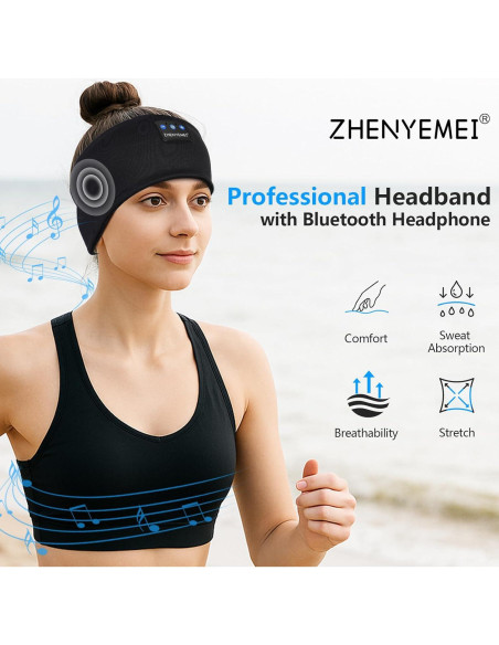 Auriculares para dormir Bluetooth ZHENYEMEI con micrófono HD